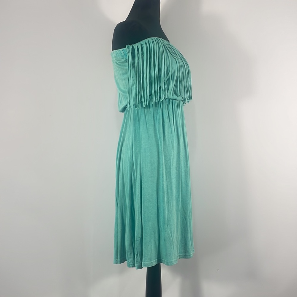 Turquoise mini Dress with Tassels, Medium, Santa Fe - Picture 4 of 8